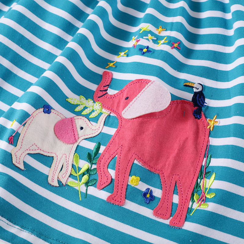 Printed Long Sleeve Cartoon Stretch Girl Dress