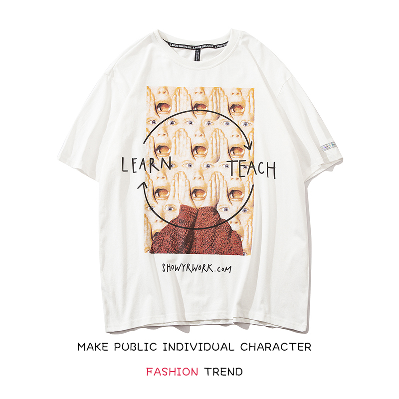 Cartoon Print Hip Hop Loose Couple T-shirt