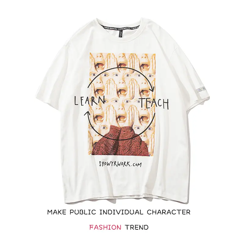 Cartoon Print Hip Hop Loose Couple T-shirt