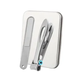 Stainless Steel Big Mouth Nail Clippers Anti-Splash Scissors Set - 2 Silver - View 1