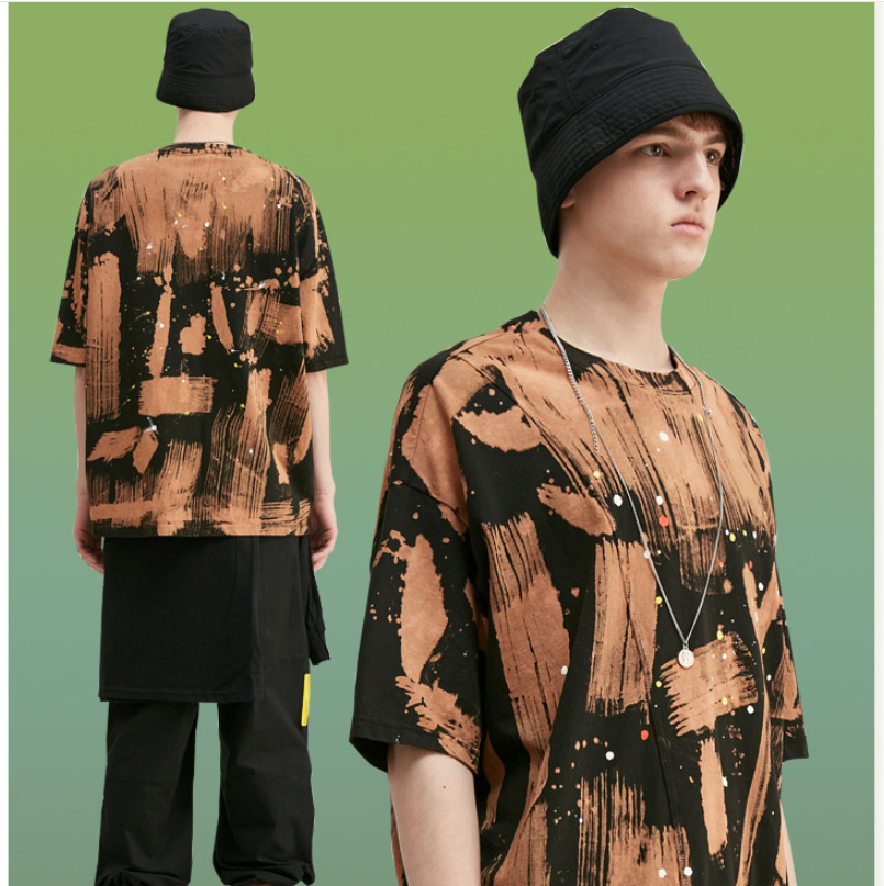 Men's Short Sleeve T-shirt With Double Dyed Pozzo Printing