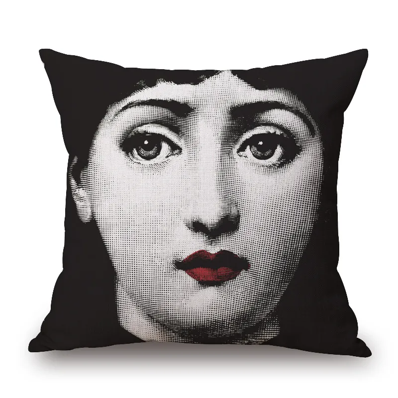 Retro Black Beauty Cotton Linen Pillowcase Sofa Cushion - 14Style