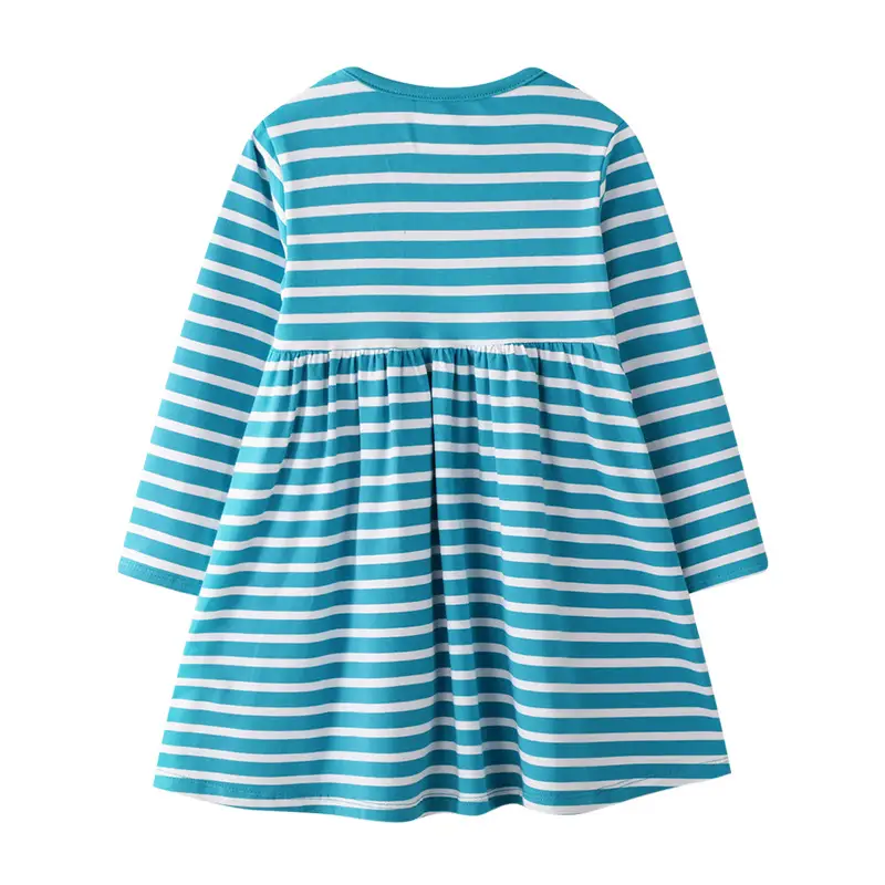 Printed Long Sleeve Cartoon Stretch Girl Dress