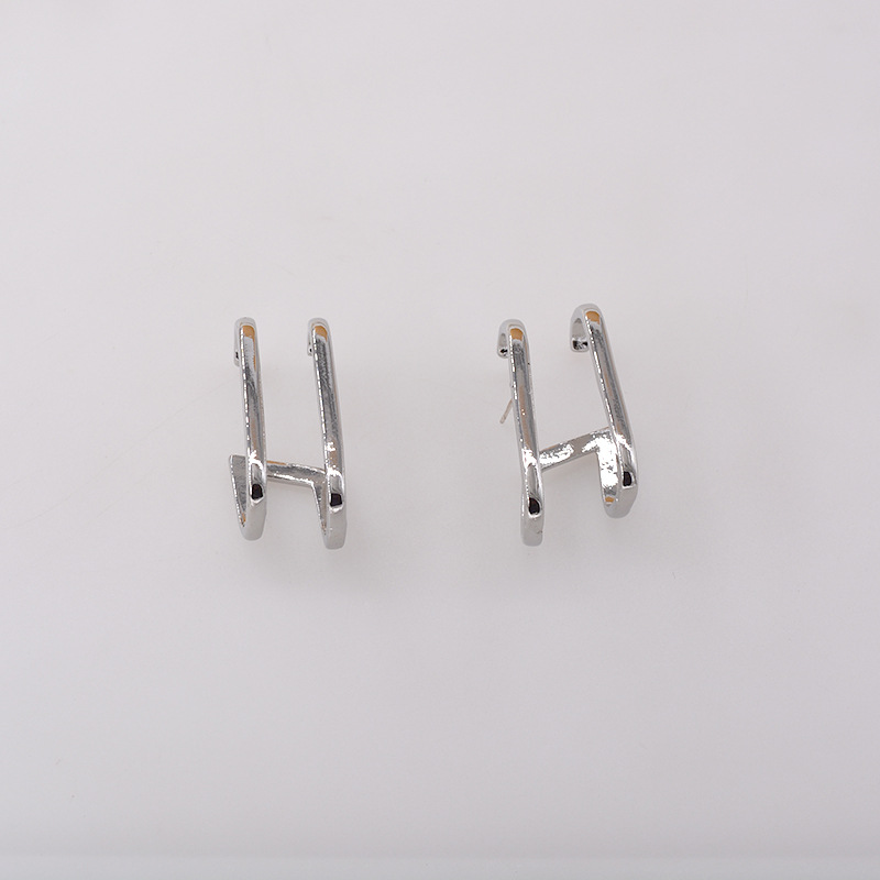 Earrings Temperament All Match Metal Individual Hook Earrings Silver - Shop at LoveMi