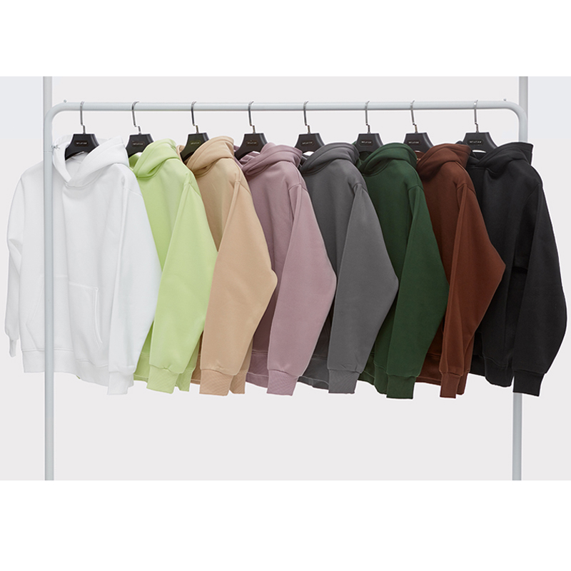 Hooded Plus Velvet Padded Pullover Solid Color Sweater Hoodie Long Sleeves