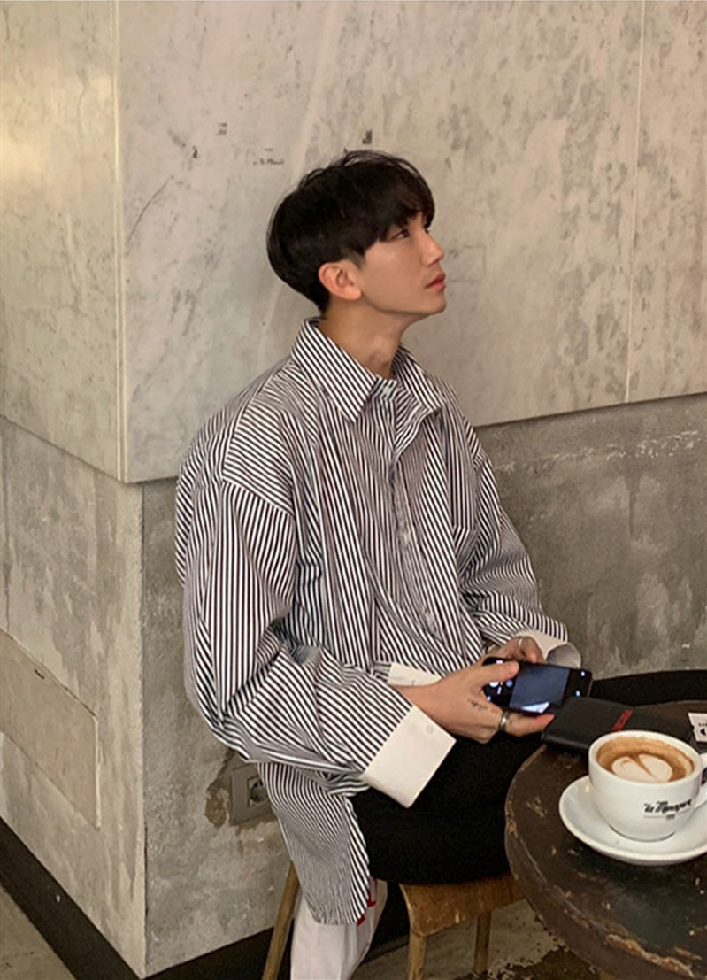 Versatile Student Cool Striped Casual Shirt