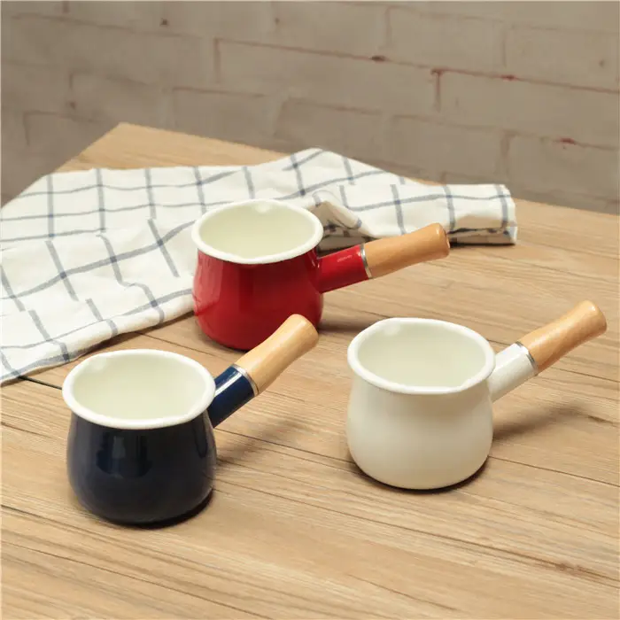 Double Mouth And Single Handle Solid Color Milk Tableware