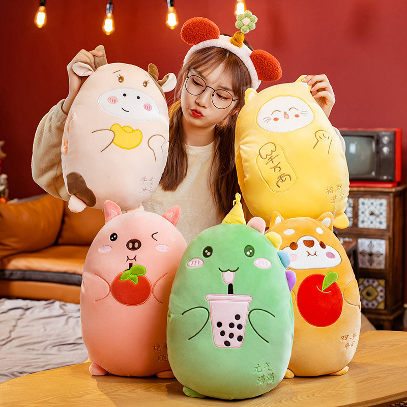 Cartoon Cute Blessing Dinosaur Hand Warmer Pillow