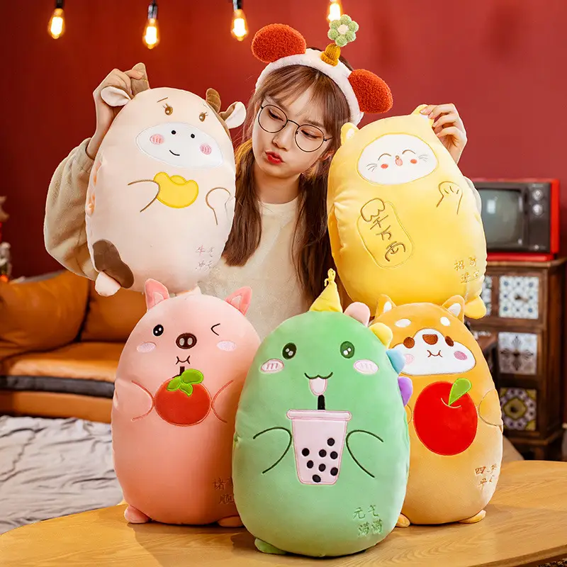 Cartoon Cute Blessing Dinosaur Hand Warmer Pillow