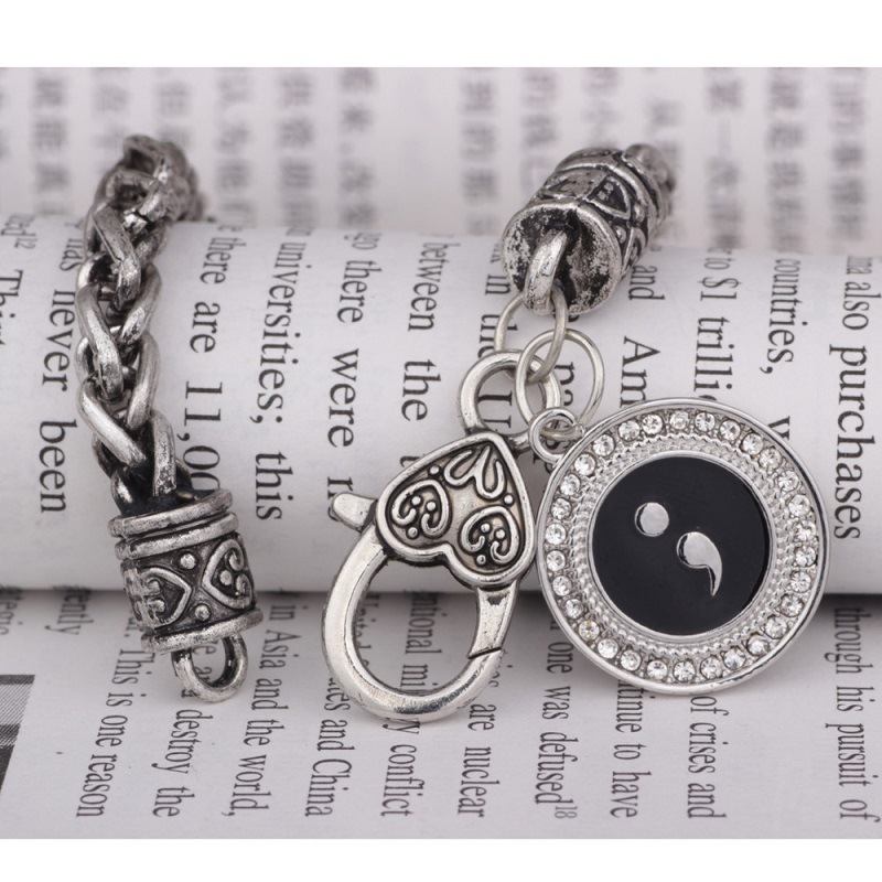 Semicolon Bracelet Dripping Oil Semicolon Pendant Bracelet