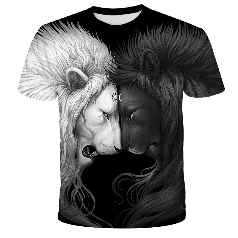3D Digital Printing Round Neck Loose Casual T-Shirt Short Sleeves