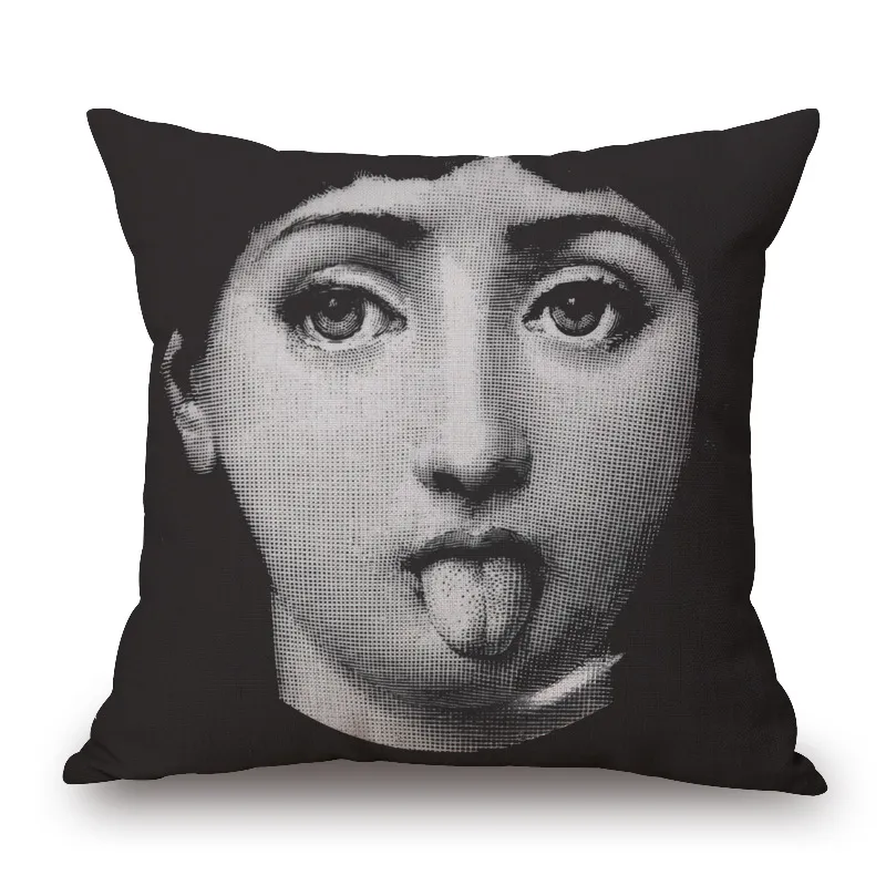 Retro Black Beauty Cotton Linen Pillowcase Sofa Cushion - 12Style
