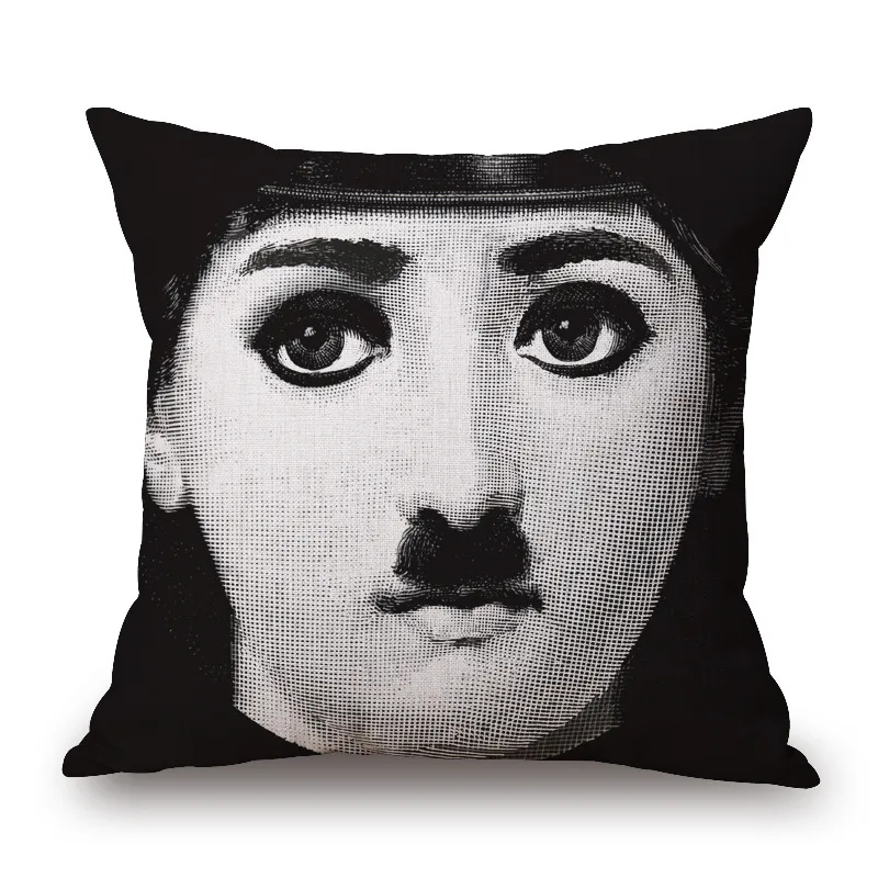 Retro Black Beauty Cotton Linen Pillowcase Sofa Cushion - 2Style