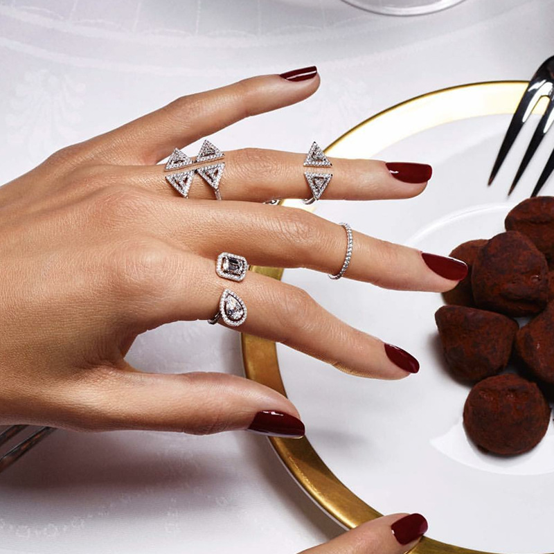 Personalized Simple Geometric Double Ring