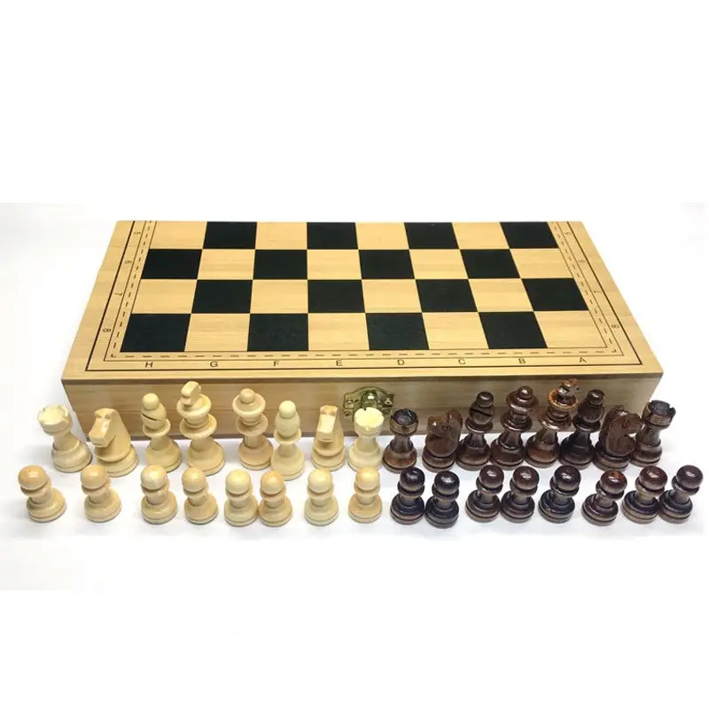 Chess Wooden Folding Magnetic Pieces
