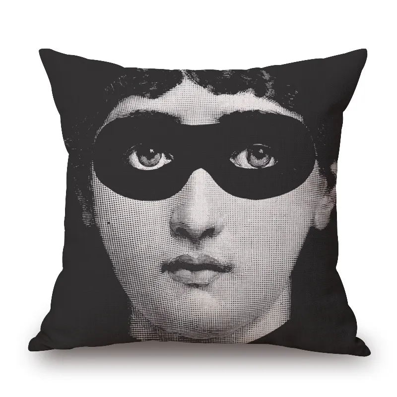 Retro Black Beauty Cotton Linen Pillowcase Sofa Cushion - 11Style