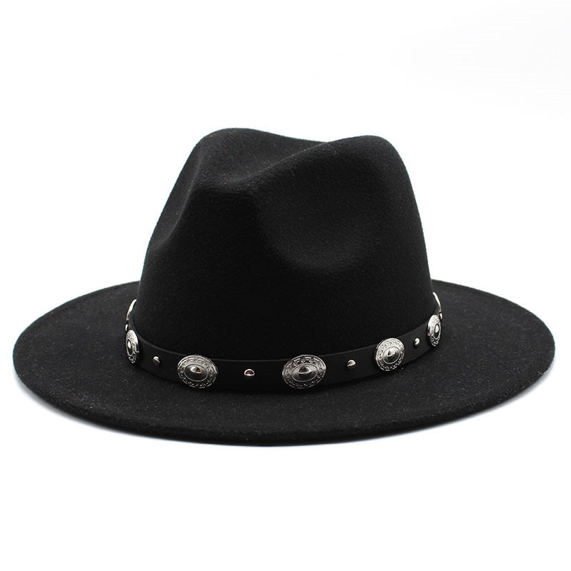 Retro Top Hat With Metal Belt Men And Women Jazz Hat