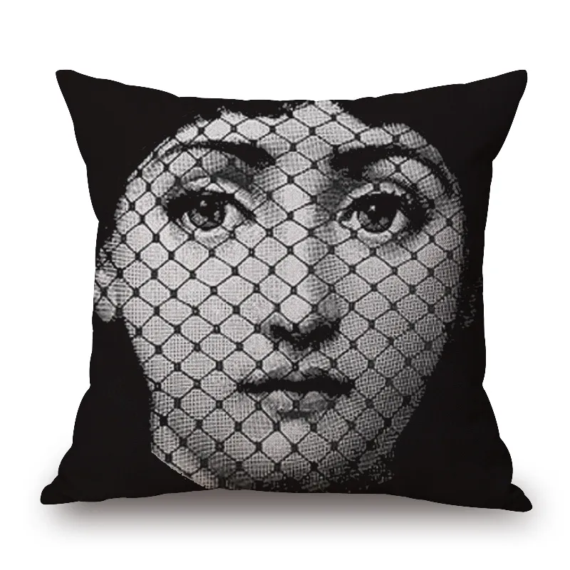 Retro Black Beauty Cotton Linen Pillowcase Sofa Cushion - 13Style