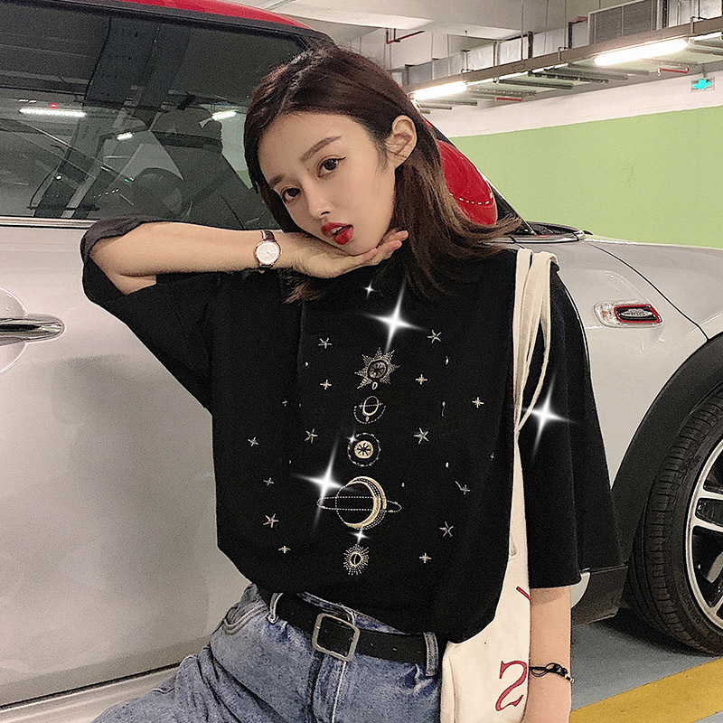 New Loose Large Size Slim Round Neck Top Clothes