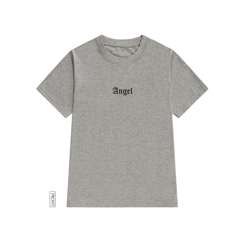 Simple Letter Angel Print Summer Ins Hong Kong Style Short-sleeved T-shirt