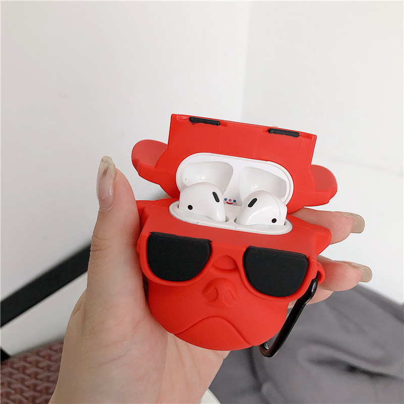 Cute Sunglasses Fighting Puppy Dog Protective Cover Bluetooth Headset - Image 2