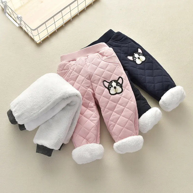 Girls Plus Velvet Thick Autumn and Winter Cotton Trousers