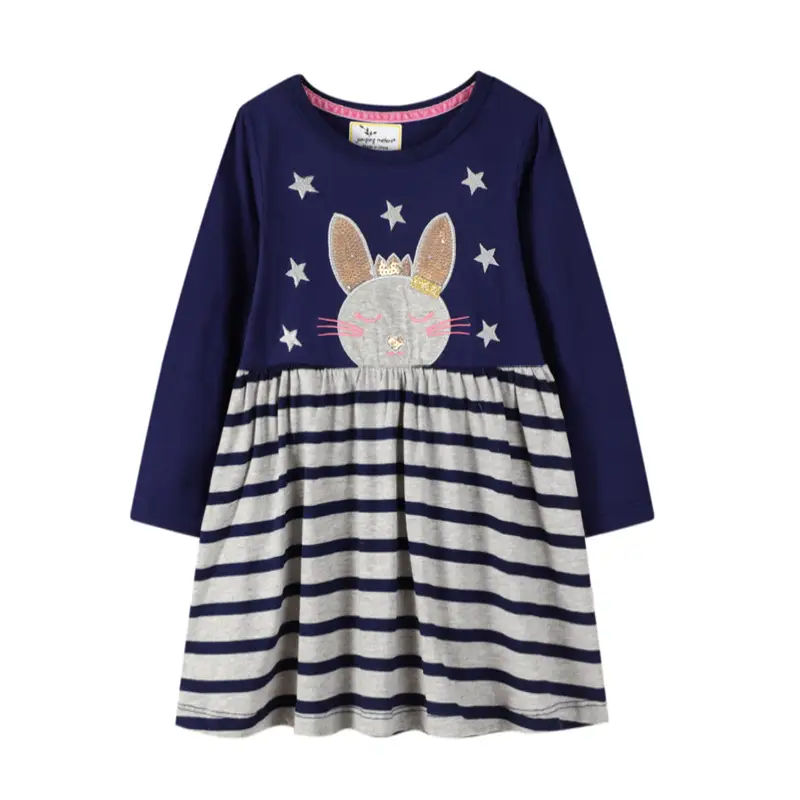 European and American Round Collar Long Skirt for Girls
