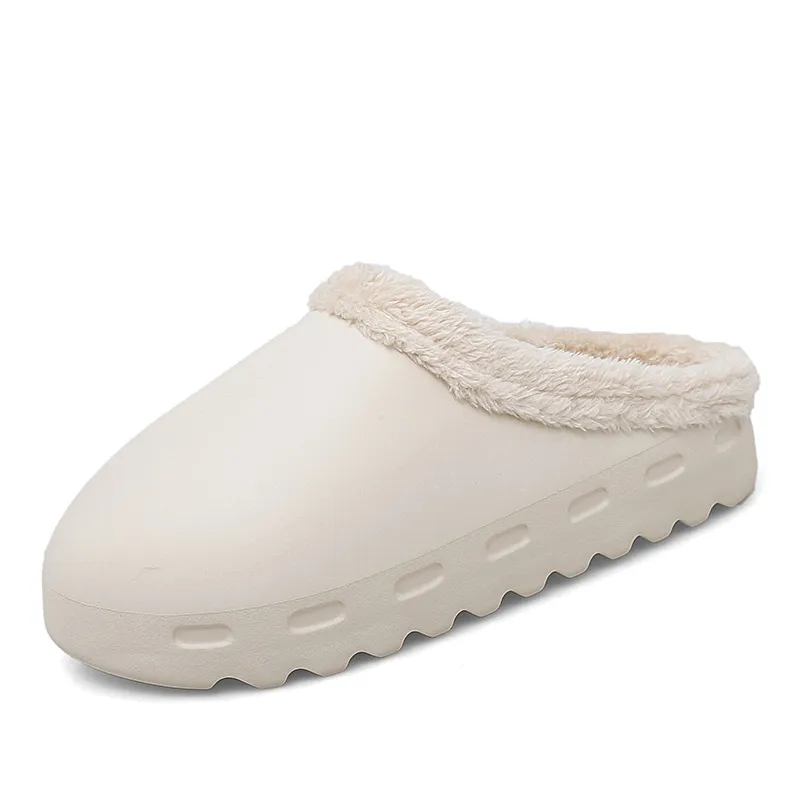 Fashion Baotou with Cotton Casual Slippers - Beige