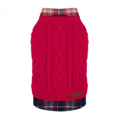 Pet Dog Clothes Sweater Autumn And Winter Clothes - Red - View 1