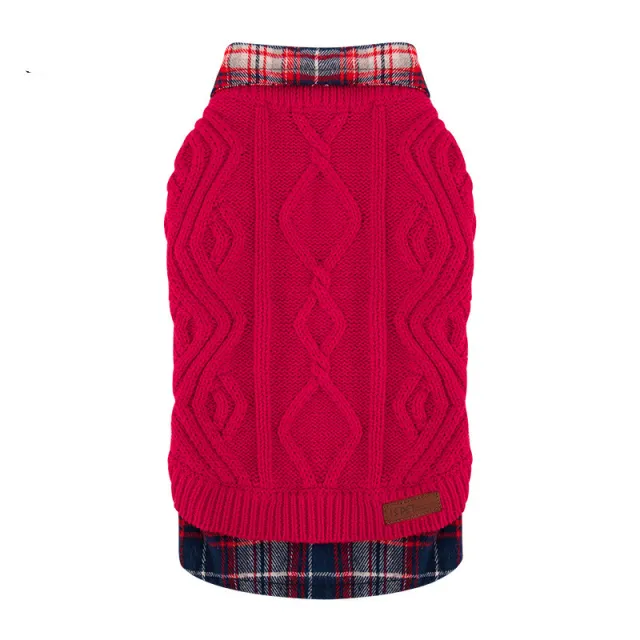Pet Dog Clothes Sweater Autumn And Winter Clothes Red - Shop at LoveMi