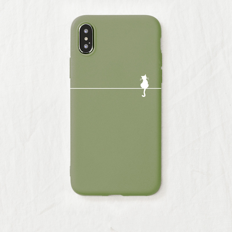 Compatible with Apple , Simple Paint Me Crow Line Kitten Phone Case