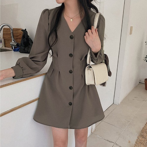 Waist Slimming A-Line Dress Femininity Design Skirt