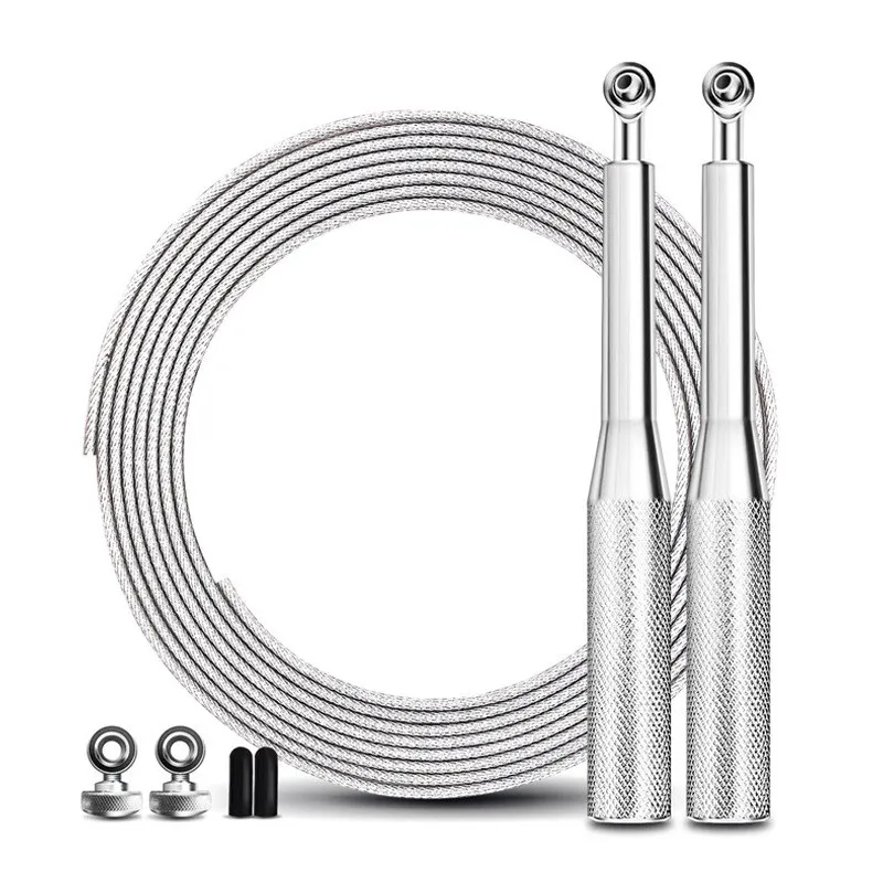 Bearing Skipping Competition Fitness Exercise Weight Skipping Rope - Silver