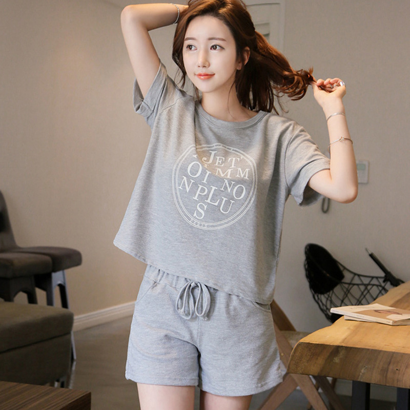 Summer Women's Pajamas Cotton Home Wear Students Short Sleeve