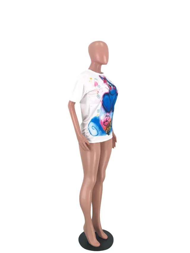 Recommends A Popular Fashion Casual Cartoon T shirt White - Shop at LoveMi
