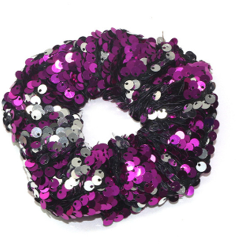 European and American Two-tone Large Sequined Hair Tie
