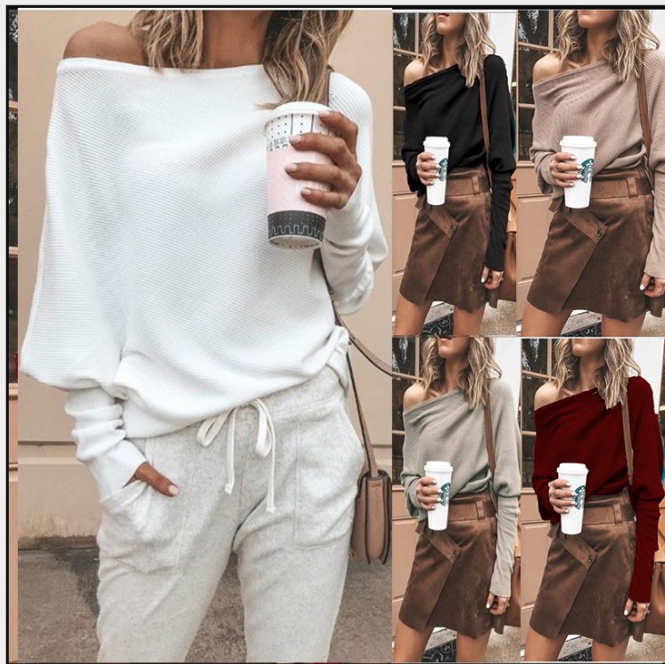 كنزة بتصميم عصري برقبة واحدة وأكمام راجلان، بأسلوب أوروبي وأمريكي جذاب