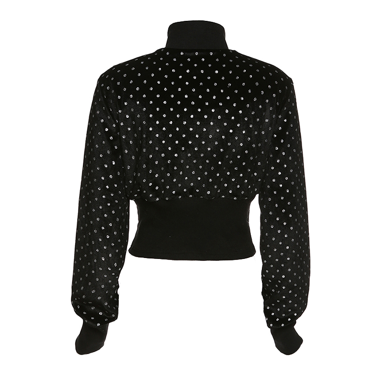 Fashion Standing Collar Long Sleeve Slim Short Coat