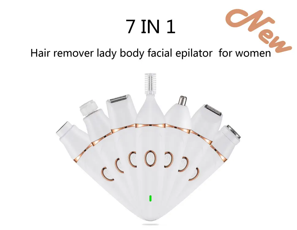 Multi-Head Lady's Hair Shaver, Nail Polisher, Nose Hair Trimmer