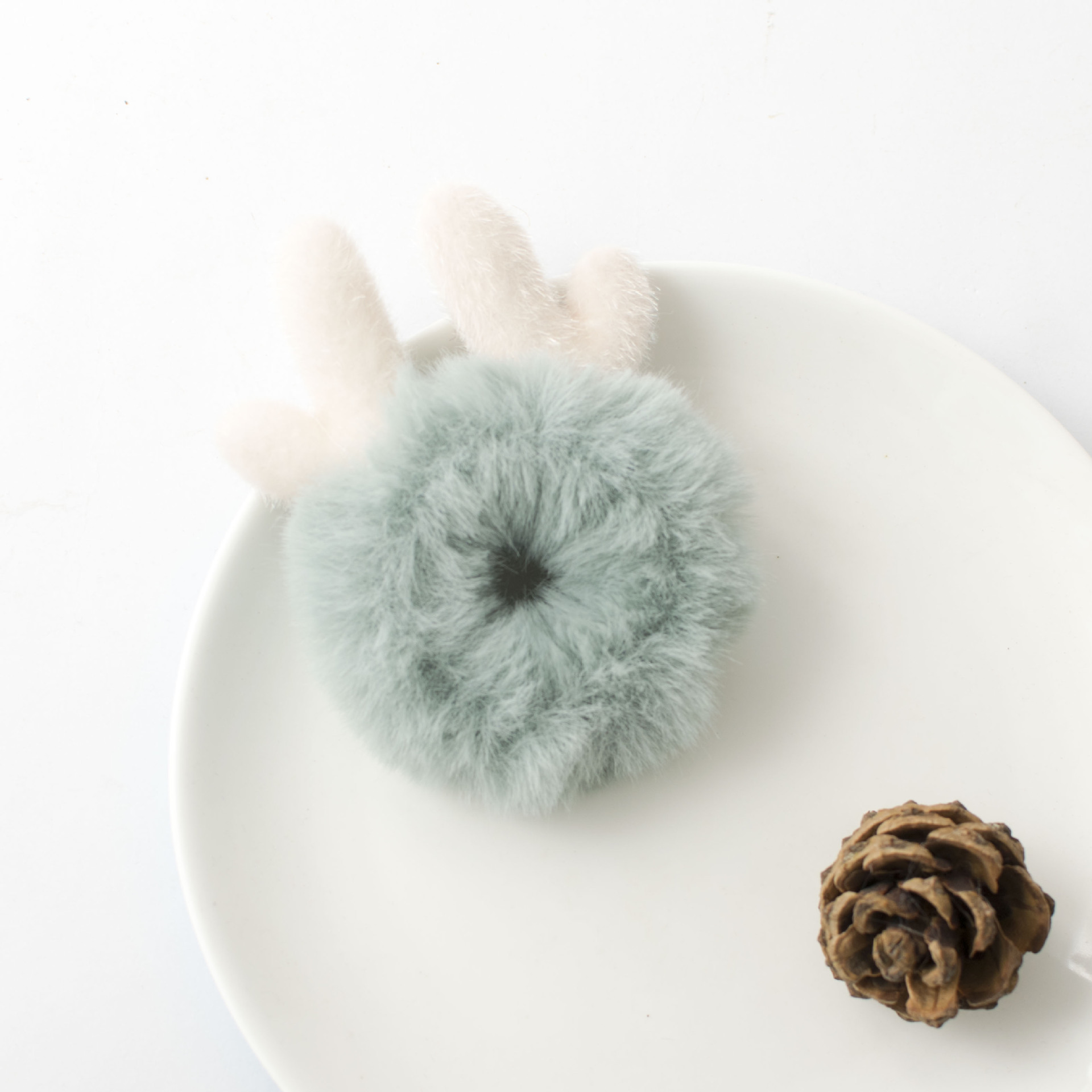 Sweet Plush Antlers Cute Girl Heart sen Three dimensional Deer Christmas Hair Accessories Blue - Shop at LoveMi
