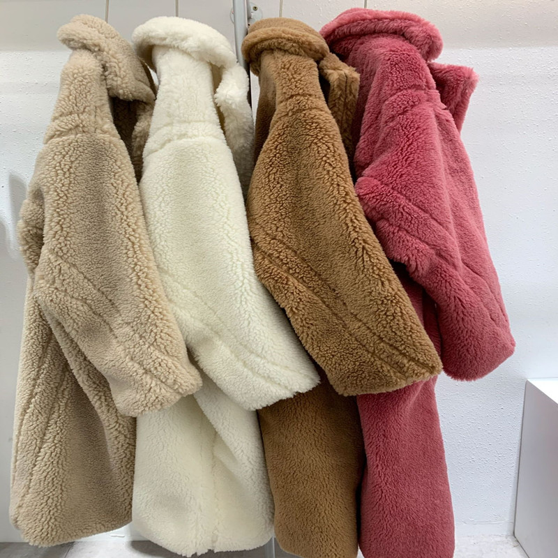 Coat Women's Wool Fur Profile Mid-Length Faux Fur