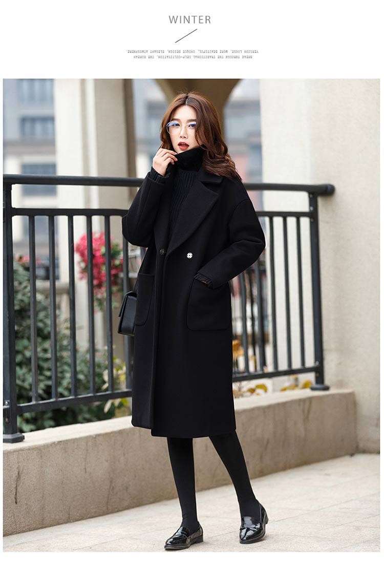 European And American Style Plus Size Thick Woolen Coat