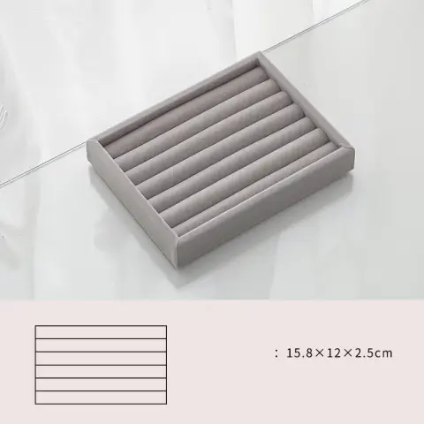 Home Large Capacity Flannel Jewelry Box with Earrings Nails