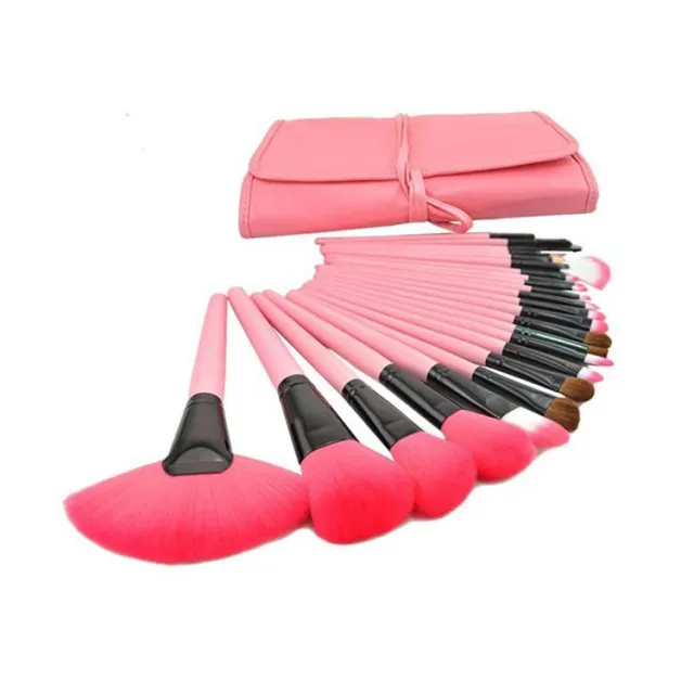 Wooden Handle Makeup Brush Beauty Tool Set Pink - Shop at LoveMi
