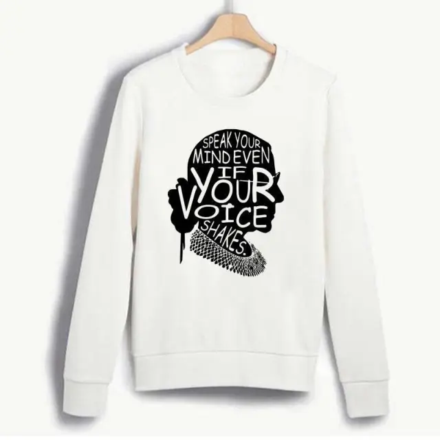 Long Sleeve Round Neck Fashion Printed Sweater White - Shop at LoveMi