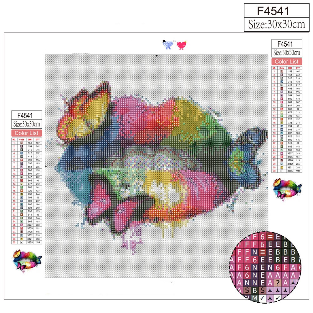 Mosaic Butterfly Round Diamond Embroidery Cross Stitch