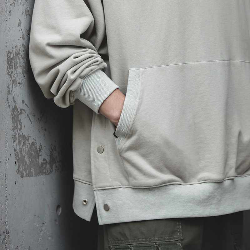 Fashion Retro Oversize Hooded Sweatshirt With Slit Hem