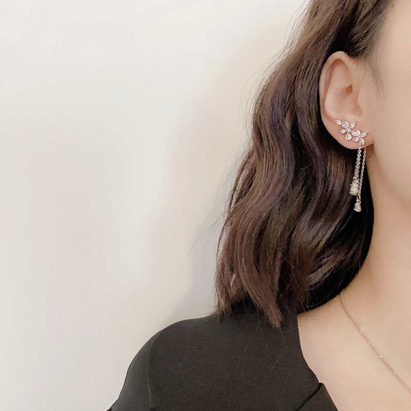 Bada S925 Silver Needle Sen Series Zircon Earrings