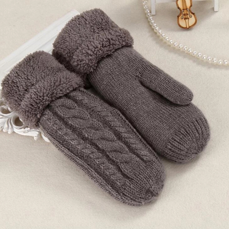 Mohair Twisted And Plush Warm Single Finger Gloves