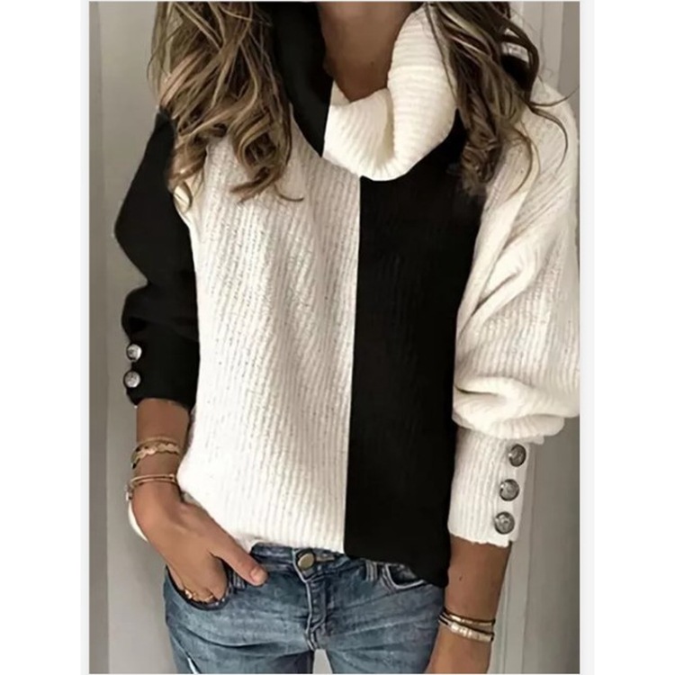 Women's Top Casual Solid Color Turtleneck Sweater